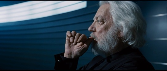 President Snow watching at the end.